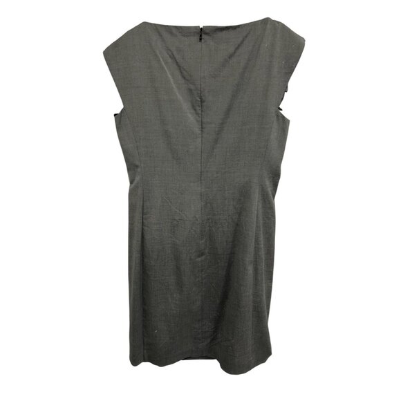 Hugo Boss Gray Cap Sleeve Sheath Dress Virgin Wool Blend Sz 8 - Picture 2 of 11